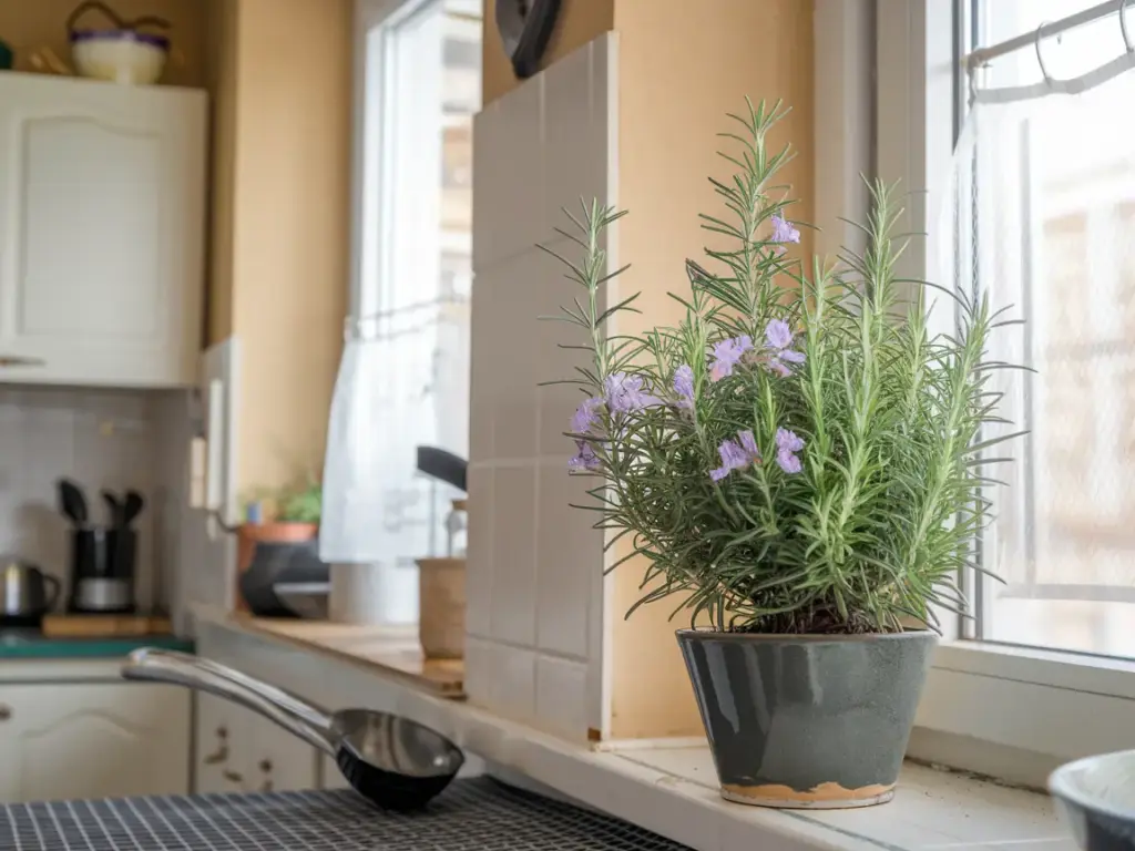 Rosemary plant for kitchen window sill