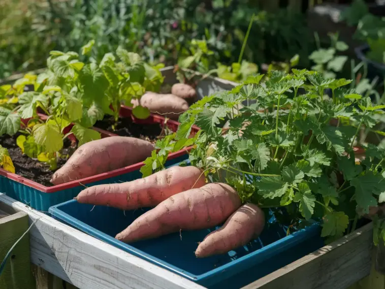 how to grow sweet potatoes in containers