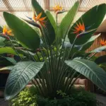 Thriving indoor tropical plant with rich green leaves and exotic flowers, illustrating successful cultivation. This image embodies the potential for growth that enthusiasts of ZZ Plant Propagation aim to achieve.