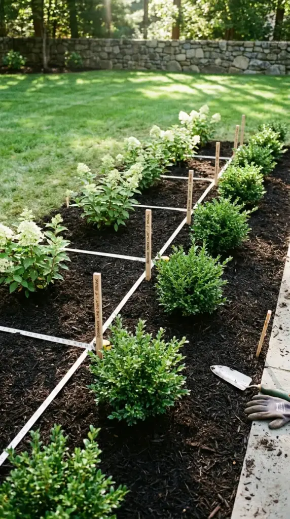 Proper hydrangea and evergreen spacing for mature size, airflow, and long-term landscape success