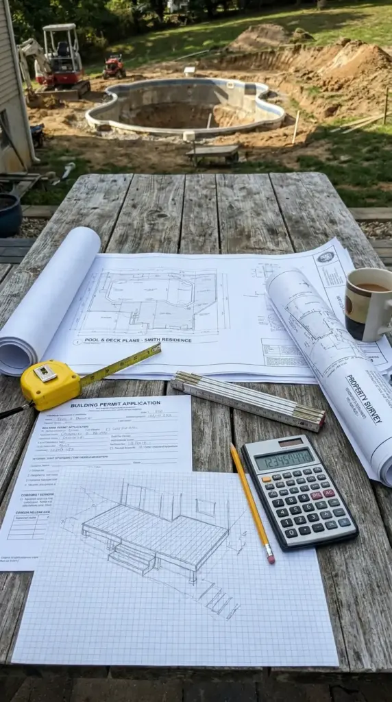 Above ground pool budget planning, permit requirements, and DIY versus professional installation for sloped yards