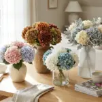 Hydrangea bouquet color palettes for every season with spring, summer, fall, and winter floral arrangement ideas