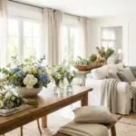 Creative hydrangeas with eucalyptus and wildflowers in DIY floral arrangements for home decor and centerpieces