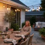 stealth mosquito repellent device on a backyard patio as a citronella candle alternative for outdoor mosquito control