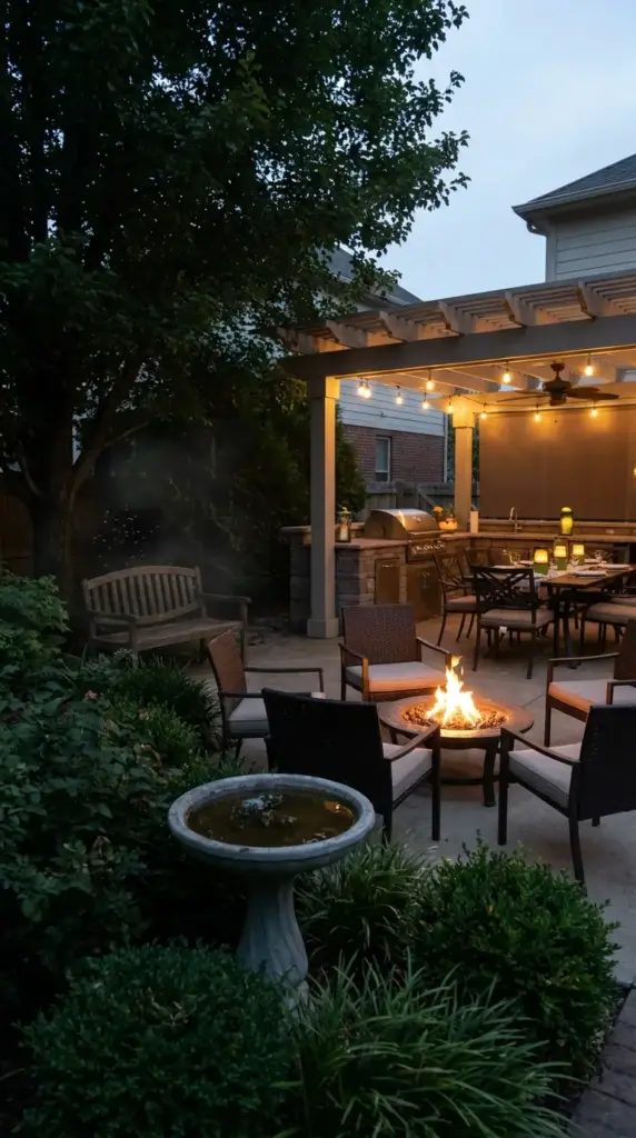 Why mosquitoes are active at dusk in a backyard party space with shade, moisture, and still air