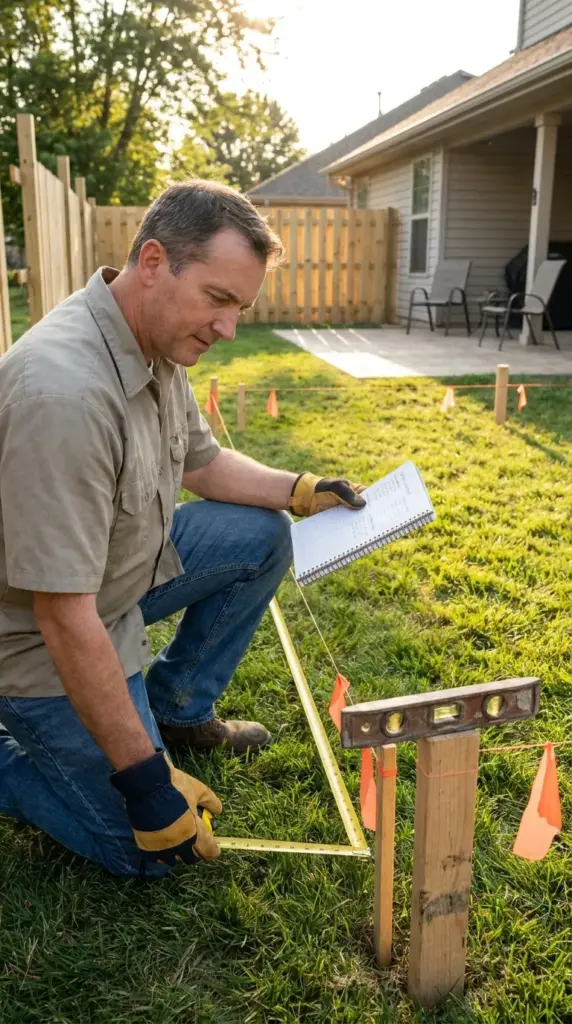 Planning a backyard privacy wall with property line checks, sunlight mapping, and garden measurements