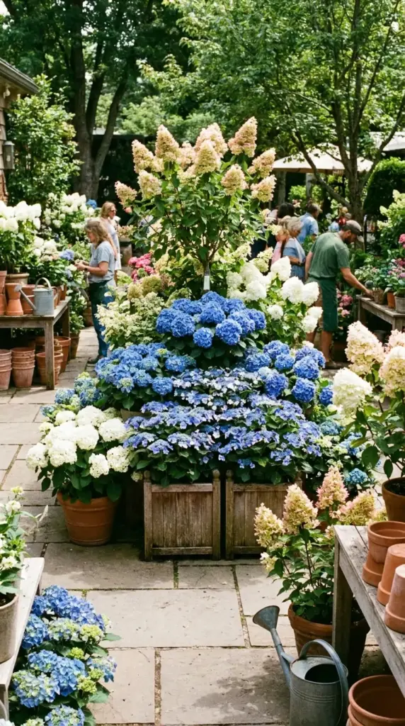 Hydrangea varieties that can turn blue including mophead and lacecap types for electric blue hydrangea color