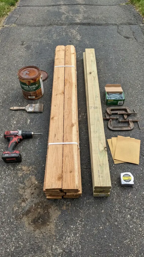 materials and tools for a cedar fence picket backyard project cost breakdown