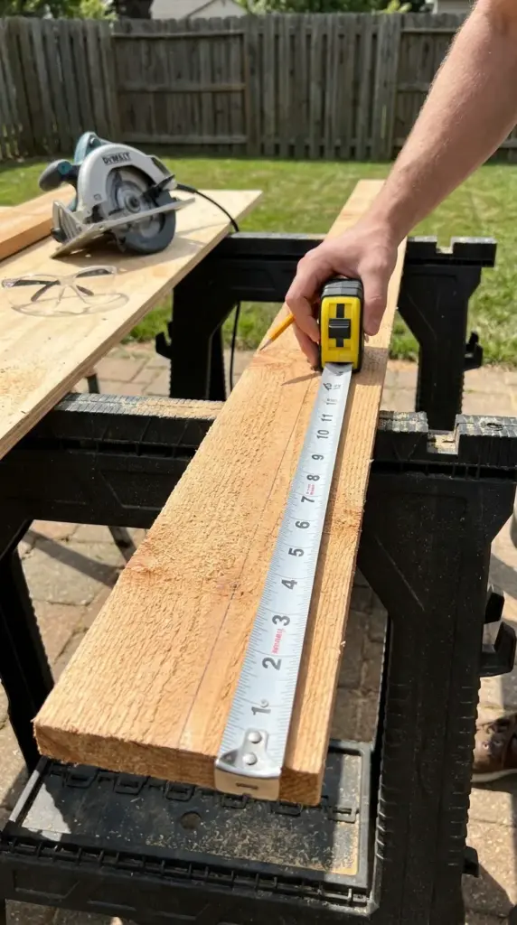 building a DIY fence picket privacy screen step by step in the backyard