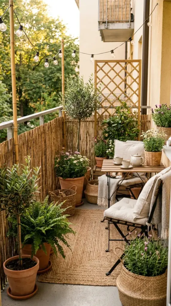 reed fencing roll and bamboo privacy screen for apartment patio and balcony privacy