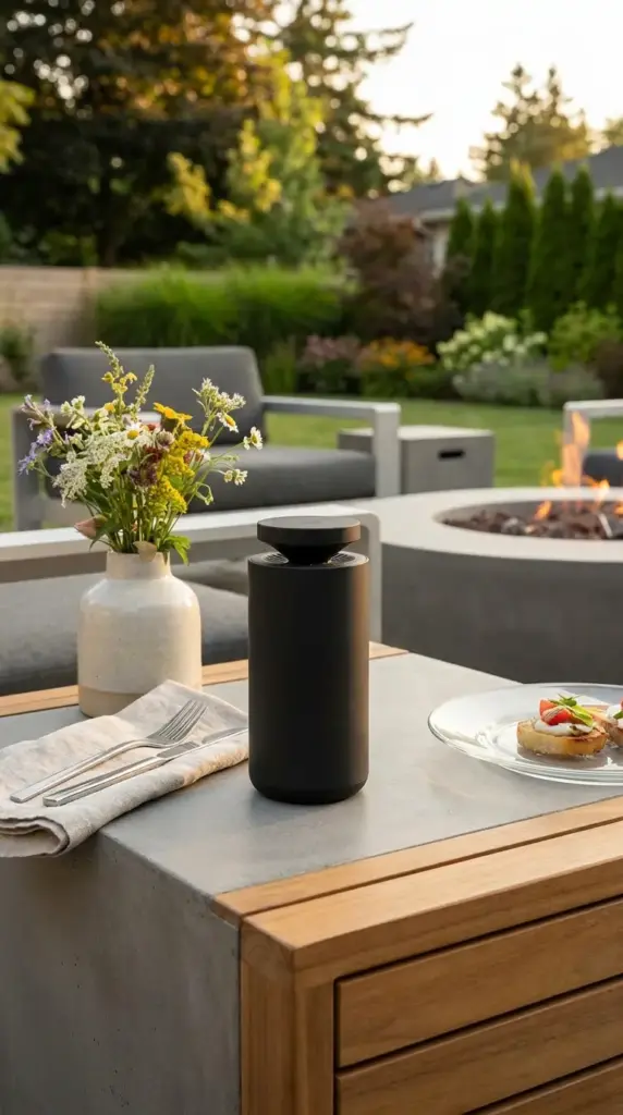 portable heat-activated mosquito repellent device used as a stealth citronella candle alternative