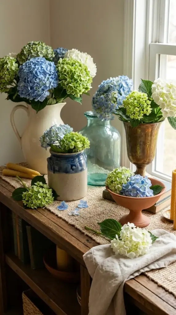 best vase for hydrangeas including ceramic pitcher stoneware colored glass and urn vase options