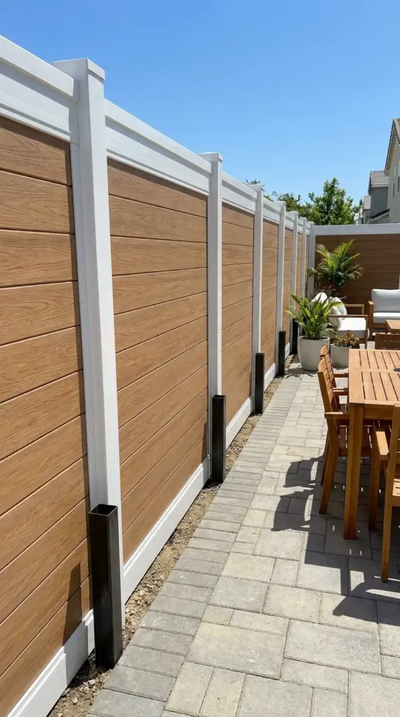 vinyl no dig fence kit and modular privacy fence for renters with landlord approval