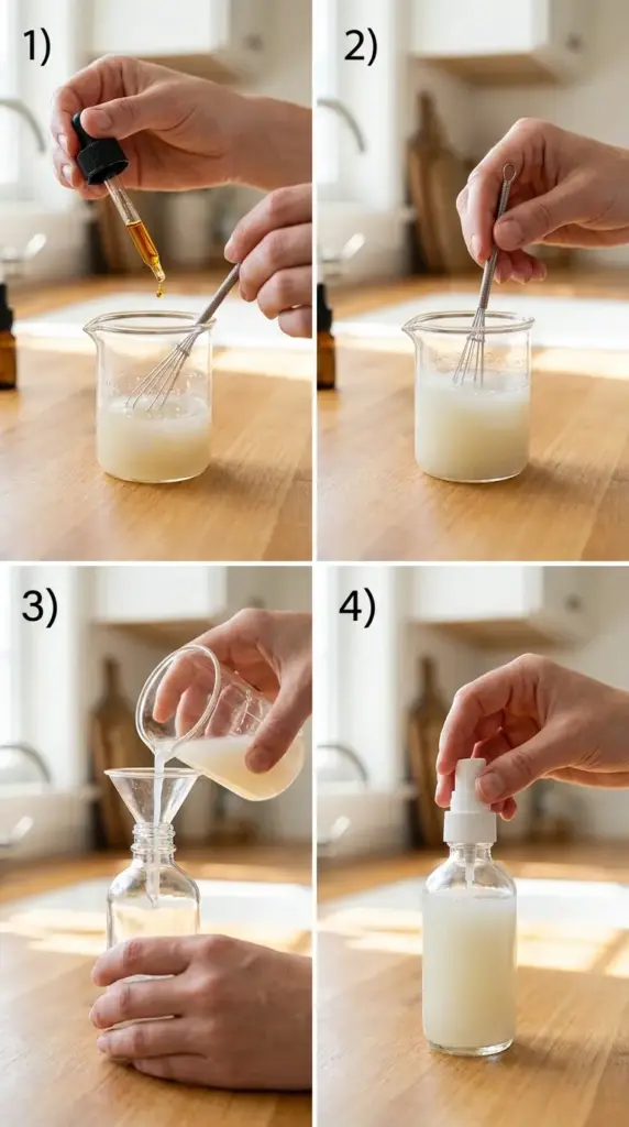 how to mix homemade mosquito repellent spray with essential oils and solubilizer
