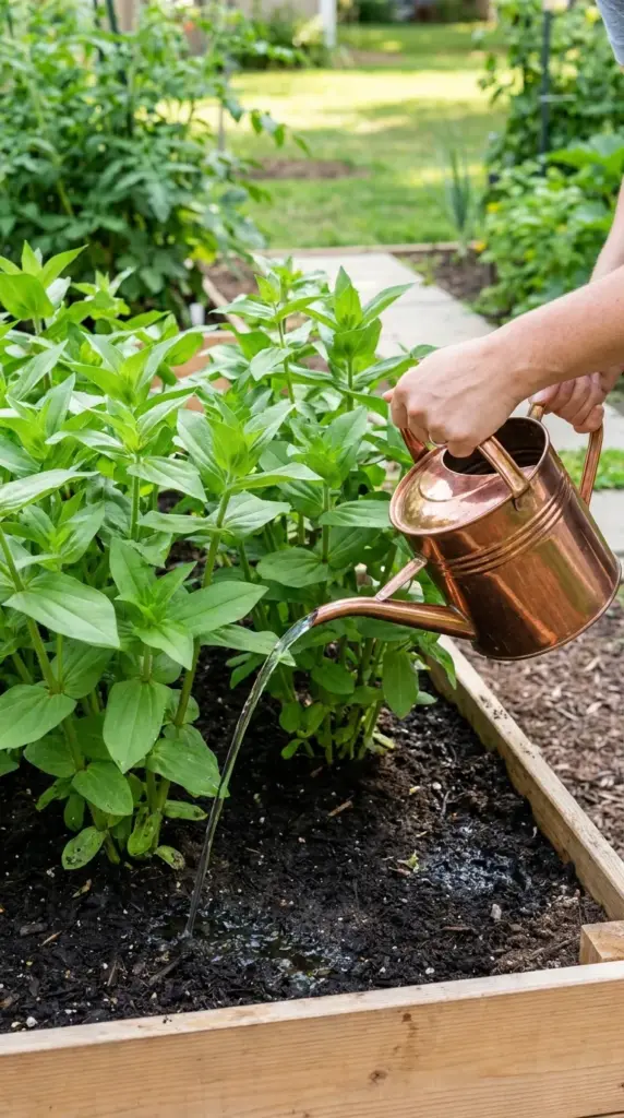 Healthy green zinnia leaves free from iron deficiency and interveinal chlorosis.