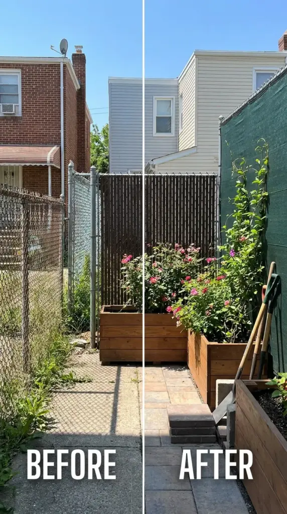 chain-link fence privacy upgrade with slats mesh and budget backyard screening ideas