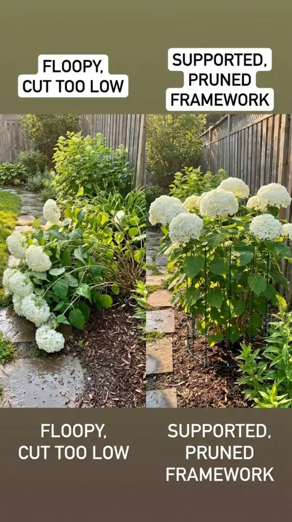 How to prune smooth hydrangeas like Annabelle without floppy stems