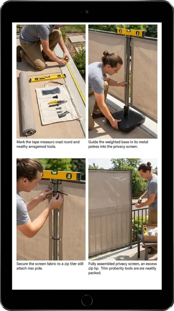 low damage installation of removable fencing and privacy screens for renters