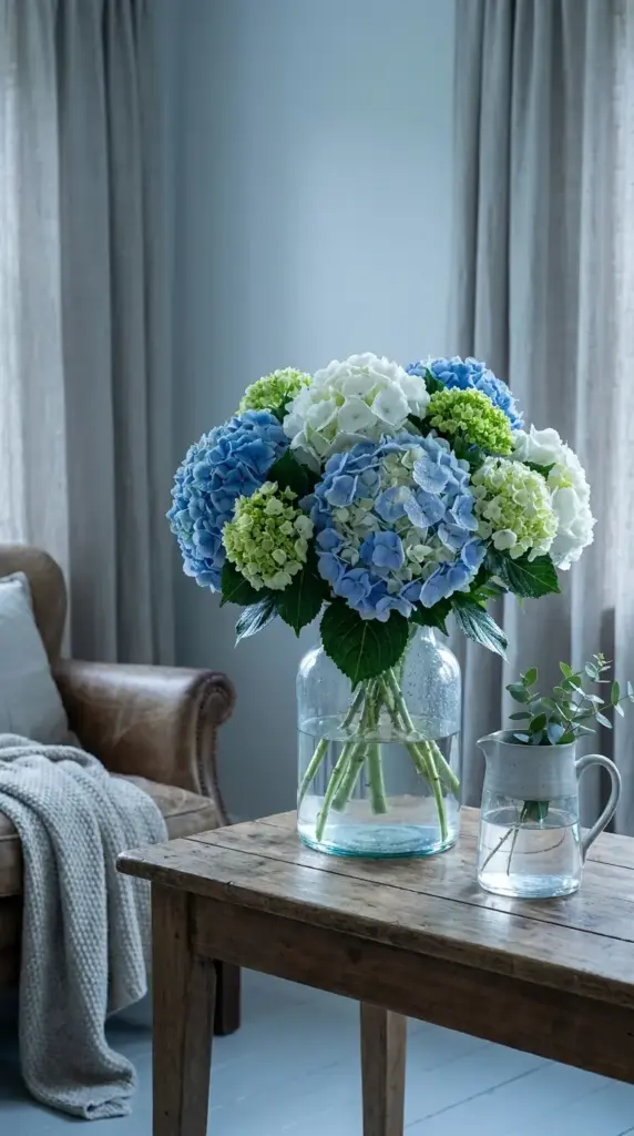 Keeping a revived hydrangea bouquet fresh longer with cool room placement and daily water changes
