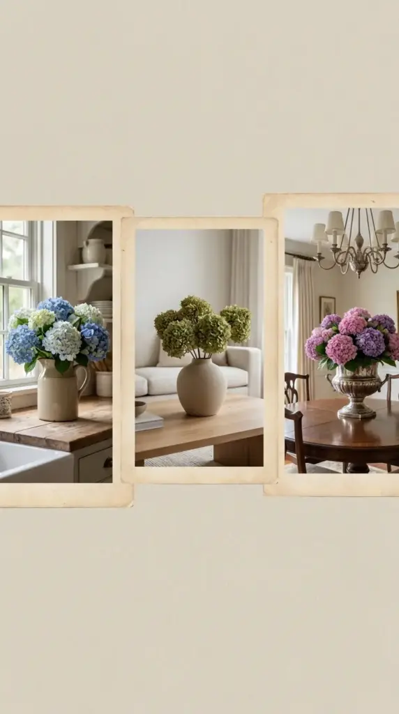 hydrangea decor ideas for cottagecore farmhouse modern organic and classic home styles