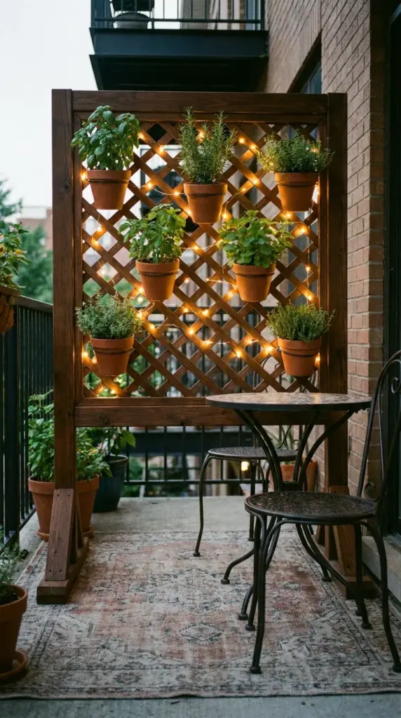 freestanding patio privacy screen for renters with decorative lattice and portable backyard privacy