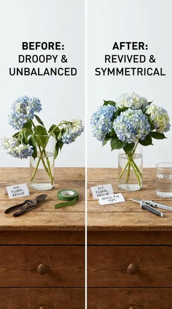 common hydrangea bouquet problems and quick fixes for wilting and slipping stems