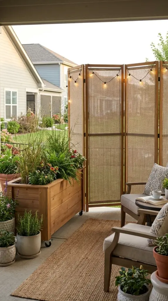 portable privacy screens for flexible backyard privacy in small patios and close neighbor spaces