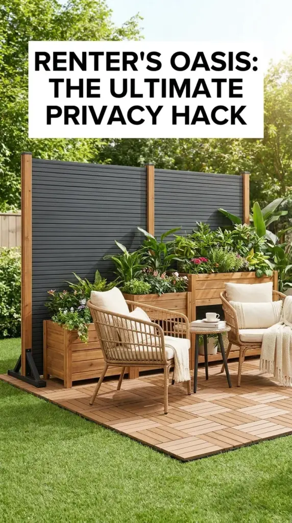 best no dig privacy fence option for renters with HDPE screen freestanding panels and planter privacy