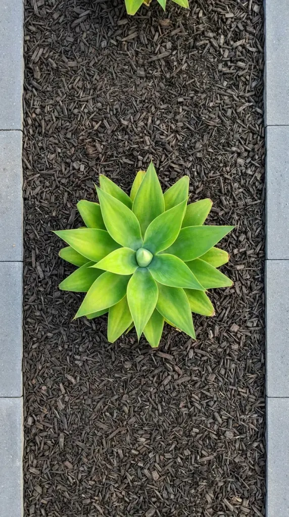 8 Brilliant Drought Tolerant Landscape Hacks That Luxury Designers Intentionally Keep Secret… 3 Premium dark espresso micro-bark mulch highlighting low-water plants with high visual contrast.
